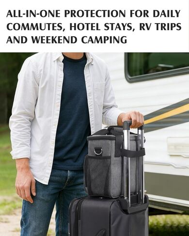 حقيبة حمل للسفر من JISHAHS لصانعة القهوة Keurig K-Mini Mate، حقيبة تخزين محمولة لتحضير القهوة ذات خدمة واحدة مع حمل ثلاثي الاتجاهات، ملحقات تخزين مبطنة متعددة الجيوب in Kuwait