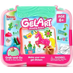 Klever Kits Gel Art Drawing Board- Window Craft and Stickers, Arts and Crafts for Kids 6+, Drawing Board with 4 Filling Pens, 2 Tracing Pens and Storage Case, Educational Gifts for Toddler by Jova in Kuwait