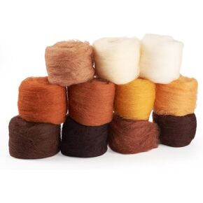 Bestewelry 2.12oz Wool Roving Yarn Red Needle Felting Wool 12 Colors Soft Spinning Felting Wool Supplies for DIY Crafts Felting Blending Weaving Hand Spinning in Kuwait