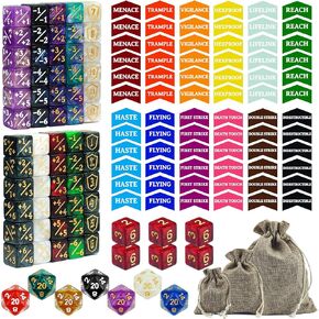 145PCS MTG Dice Set Keyword Tokens Dice Counters, +1/ –1 Counters,Shield,Tracking& D20 Life Dice, Storage Box Drawstring Bags for Magic The Gathering Cards Gaming Accessories in Kuwait