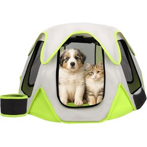 Foldable Portable Pet Playpen with Feeding Bowls, Indoor Outdoor Pet Tent for Dogs Cats Rabbits Chickens, Travel Camping Pet Enclosure(Green) in Saudi Arabia