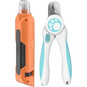 PAPIFFEED Dog Nail Grinder, Quiet 6-Speed Electric Nail Trimmer with Dual LED Light, Rechargeable for Small Medium Large Dogs (White) in Kuwait