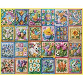 أحجية الصور المقطوعة 1000 قطعة من White Mountain لعطلة الربيع مع قطع كبيرة هدية للبالغين والعائلة 24 × 30 - كروشيه عيد الفصح in Kuwait