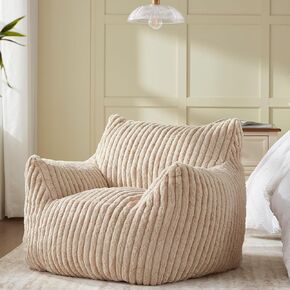 Giant Bean Bag Chairs for Adults Teens, Large Bean Bag Sofa Chairs with Filling Comfy Fuzzy BeanBag Chair with Armrests for Bedroom Living Room Reading in Saudi Arabia