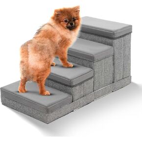 BOSQUE Dog Stairs for High Bed, Foldable Pet Stairs for Small Medium or Large Dogs Puppy with Storage for Bed or Couch, Cat Dog Steps Ramp with Zip up to 200 lbs in Saudi Arabia
