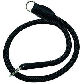 Pet Dog Training Collar, Black Polyester Rope Chain Collar with Metal Ring, 60cm Long, Anti Pull Control in Kuwait