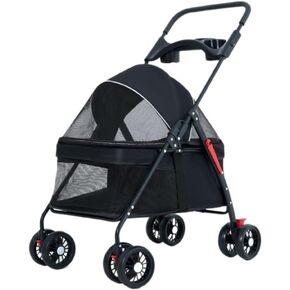 Pet Strollers Pet Cat and Dog Stroller Dog and Cat Teddy Stroller Lightweight Foldable Small Pet Dog Stroller When Going Out Pet Stroller Medium(Black) in Kuwait