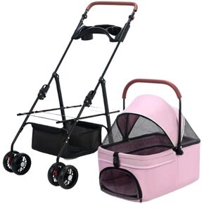 Pet Strollers Pet Cat and Dog Stroller Dog Cat Teddy Baby Stroller Lightweight Foldable Small Pet Dog When Going Out Pet Stroller Medium(Blue) in Kuwait