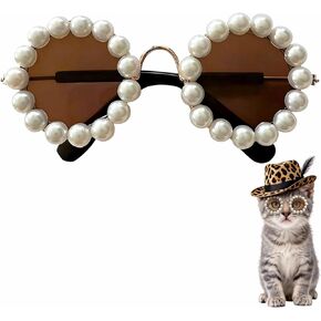 نظارات شمسية لطيفة على شكل قطة لؤلؤية، نظارات شمسية للحيوانات الأليفة للكلاب/القطط الصغيرة والمتوسطة، إكسسوارات أزياء الحيوانات الأليفة لحفلات الأعياد، أزياء نظارات الدمية للحيوانات الأليفة، نظارات للقطط، نظارات شمسية للكلاب للتصوير الفوتوغرافي في الحفلات in Kuwait