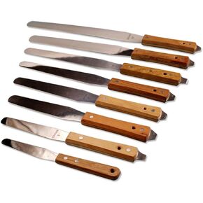 ملعقة حبر طباعة الشاشة مقاس 9 بوصة - سكين من الفولاذ المقاوم للصدأ بمقبض خشبي، مرن - 4 بوصة / 5 بوصة / 6 بوصة / 7 بوصة / 8 بوصة / 9 بوصة / 10 بوصة / 12 بوصة (9 بوصات) in Kuwait