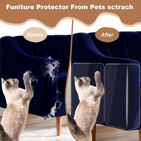 18 Pack Cat Scratch Furniture Protector, Cat Couch Protector from Claws, Anti Scratch Furniture Protectors from Cats Scratching, Anti Scratching Sticky Tape, Sofa Corners Paws Tape for Cats in Saudi Arabia
