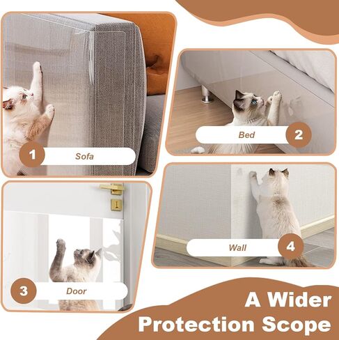 18 Pack Cat Scratch Furniture Protector, Cat Couch Protector from Claws, Anti Scratch Furniture Protectors from Cats Scratching, Anti Scratching Sticky Tape, Sofa Corners Paws Tape for Cats in Saudi Arabia
