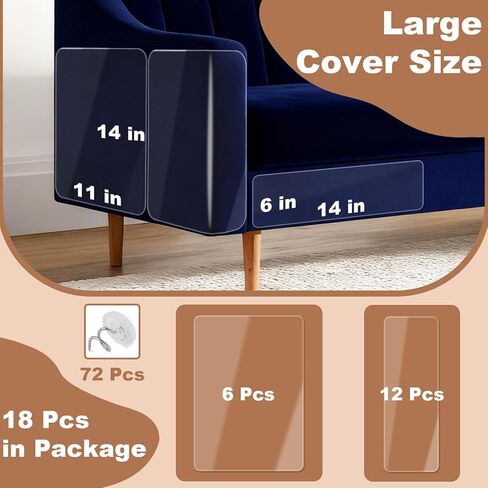 18 Pack Cat Scratch Furniture Protector, Cat Couch Protector from Claws, Anti Scratch Furniture Protectors from Cats Scratching, Anti Scratching Sticky Tape, Sofa Corners Paws Tape for Cats in Saudi Arabia
