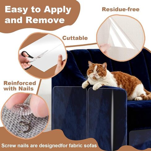 18 Pack Cat Scratch Furniture Protector, Cat Couch Protector from Claws, Anti Scratch Furniture Protectors from Cats Scratching, Anti Scratching Sticky Tape, Sofa Corners Paws Tape for Cats in Saudi Arabia