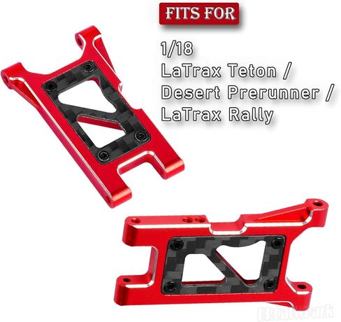 تعليق ألومنيوم A جزء ترقية الأذرع لـ 1/18 LaTrax Teton/LaTrax Desert Prerunner، أذرع التعليق الأمامية الخلفية A-Arms Hops Up، أحمر in Kuwait