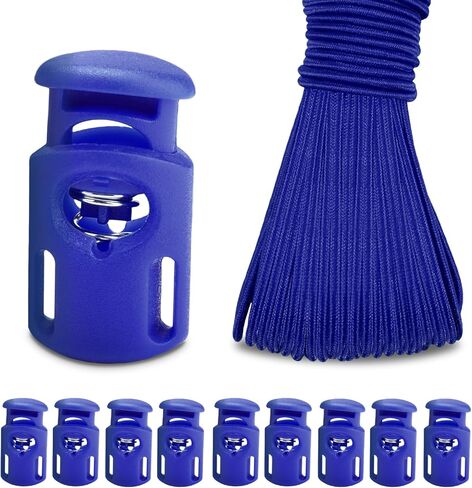 10 PCS Plastic Spring Cord Locks for Drawstring, Paracord Toggle Stopper Clasp Elastic Shoeslace Lock Sweatpants Hoodie String Clips Bungee Swim Goggles Gloves String Lock Replacement in Kuwait