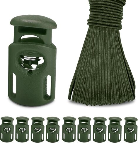 10 PCS Plastic Spring Cord Locks for Drawstring, Paracord Toggle Stopper Clasp Elastic Shoeslace Lock Sweatpants Hoodie String Clips Bungee Swim Goggles Gloves String Lock Replacement in Kuwait