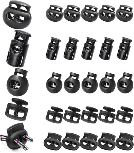 10 PCS Plastic Spring Cord Locks for Drawstring, Paracord Toggle Stopper Clasp Elastic Shoeslace Lock Sweatpants Hoodie String Clips Bungee Swim Goggles Gloves String Lock Replacement in Kuwait
