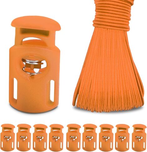 10 PCS Plastic Spring Cord Locks for Drawstring, Paracord Toggle Stopper Clasp Elastic Shoeslace Lock Sweatpants Hoodie String Clips Bungee Swim Goggles Gloves String Lock Replacement in Kuwait