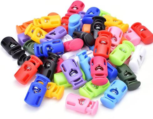 10 PCS Plastic Spring Cord Locks for Drawstring, Paracord Toggle Stopper Clasp Elastic Shoeslace Lock Sweatpants Hoodie String Clips Bungee Swim Goggles Gloves String Lock Replacement in Kuwait