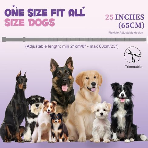 عبوة من 4 أطواق مهدئة للكلاب تحتوي على فرمون طبيعي | طوق مهدئ للكلاب يساعد على تقليل السلوك غير المرغوب فيه | تخفيف التوتر للكلاب والكلاب الصغيرة، هدوء واسترخاء مقاوم للماء يدوم 60 يومًا (رمادي) in Kuwait