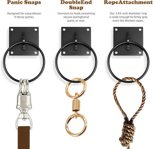 Horses Tie Ring - Black Safe Heavy Duty Tying Ring for Stall, Trailer & Training, Prevents Pull-Back Injuries, Essential Horse Stall & Barn Supplies (1) in Saudi Arabia