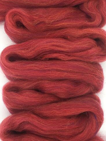 Persian Red Wool Top Roving Fiber Spinning, Felting Crafts | 100% Australian Merino Wool | Perfect for Needle Felting | Wet Felting & Vibrant Crafting Projects, (8 oz) in Saudi Arabia