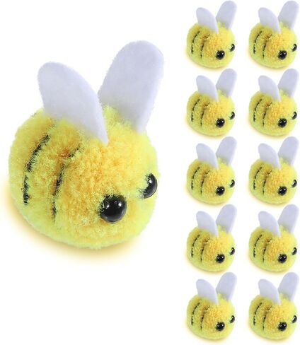 Vin Beauty 10 PCS Mini Wool Felt Bees, Mini Bee Plush Decor for Bee Gender Reveal Decorations Cute Bees Craft Supplies Party Supplies and Costume DIY in Saudi Arabia
