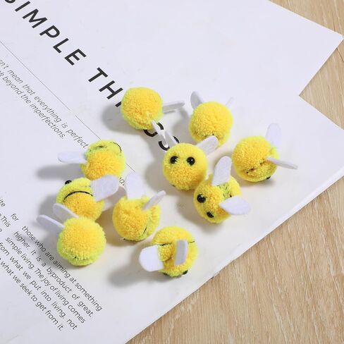 Vin Beauty 10 PCS Mini Wool Felt Bees, Mini Bee Plush Decor for Bee Gender Reveal Decorations Cute Bees Craft Supplies Party Supplies and Costume DIY in Saudi Arabia