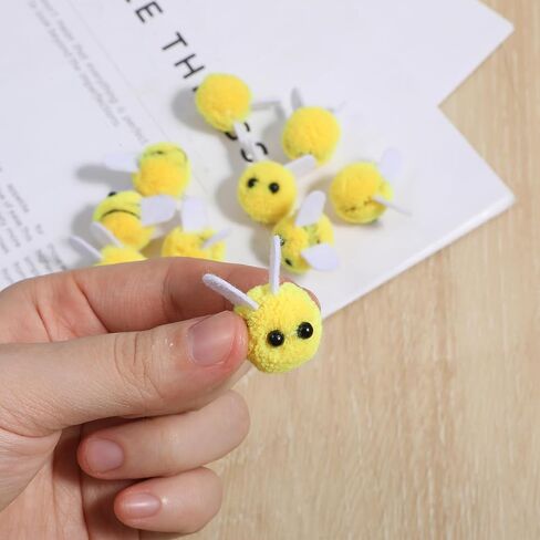 Vin Beauty 10 PCS Mini Wool Felt Bees, Mini Bee Plush Decor for Bee Gender Reveal Decorations Cute Bees Craft Supplies Party Supplies and Costume DIY in Saudi Arabia