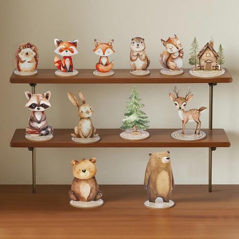 12 Pack Woodland Animals Baby Shower Decorations, Kid Forest Happy Birthday Decoration Centerpieces for Tables Woodland Nursery Animal Decor Home Office Farmhouse in Kuwait