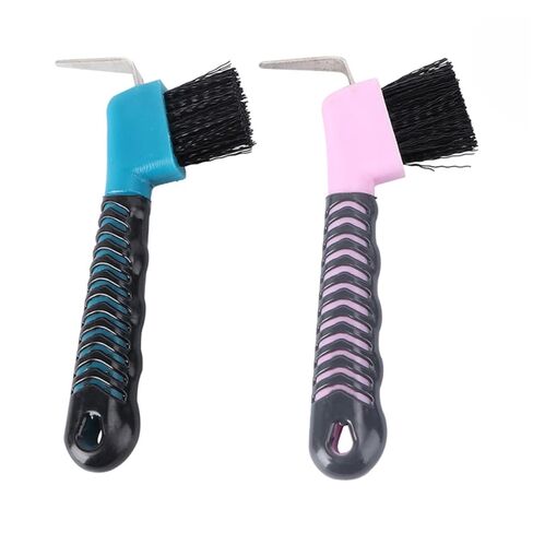 GANAZONO 2pcs Horse Hoof Cleaning Brush Professional Hoof Hook Ergonomic Grip for Easy Grooming and Maintenance of Horse Random Colors in Saudi Arabia