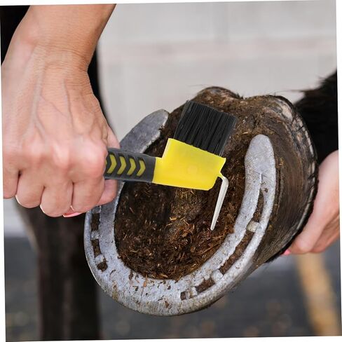 GANAZONO 2pcs Horse Hoof Cleaning Brush Professional Hoof Hook Ergonomic Grip for Easy Grooming and Maintenance of Horse Random Colors in Saudi Arabia