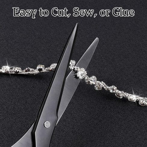 6 Yards Crystal Rhinestone Trim Bling Chain Applique Diamond Rhinestone Applique Sewing Embellishments for Crafts DIY Sewing Clothing Wedding Party Making Decorations Bridal Jewelry, 0.39" Wide in Saudi Arabia