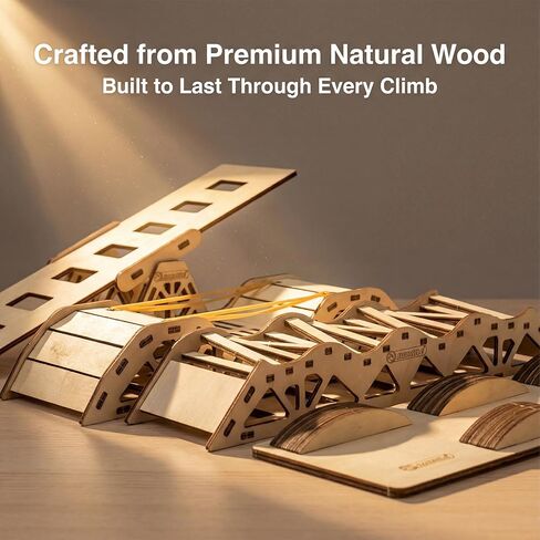 Wooden Crawler Track Set - 1/36 Scale Obstacle Course with Steep Ramp & Bridge for Mini RC Crawlers | Portable, Durable Off-Road Training Track in Saudi Arabia