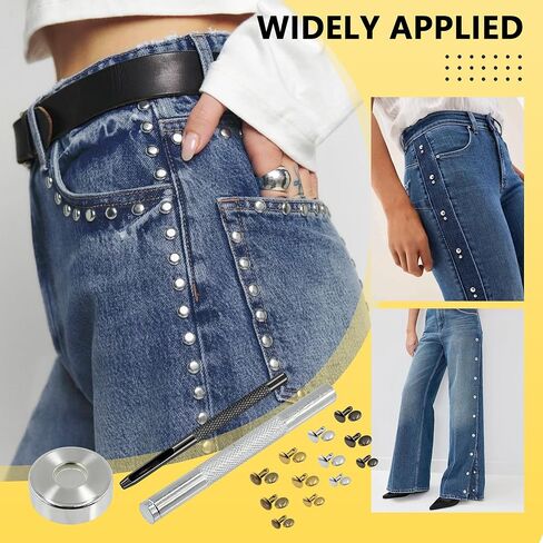 SHRJ 480 Sets Leather Rivets Tubular Double Cap Rivets 4 Colors 3 Sizes Small Metal Studs with Setting Tools for Leather Craft Clothes Shoes Decoration in Saudi Arabia