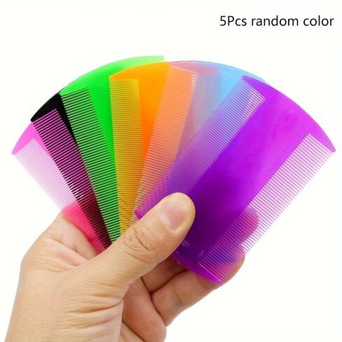 Pet Flea Comb for Dogs & Cats– Fleas, Loose Fur & Tick Removal Tool for Cats & Dogs – Gentle & Durable Fine-Tooth Pet Hair Comb for Comfortable, Clean Coat Care (5-Pcs Random color) in Saudi Arabia