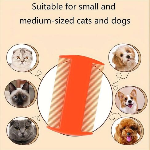 Pet Flea Comb for Dogs & Cats– Fleas, Loose Fur & Tick Removal Tool for Cats & Dogs – Gentle & Durable Fine-Tooth Pet Hair Comb for Comfortable, Clean Coat Care (5-Pcs Random color) in Saudi Arabia