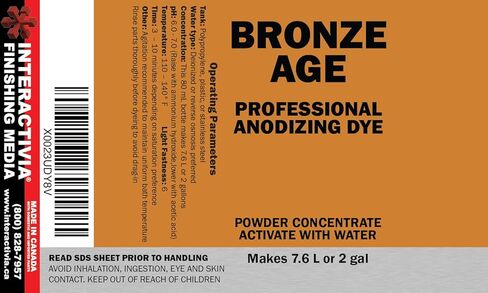 Professional Aluminum Anodizing Pigment Dyes | Bronze | Light to Rich Bronze | Powder Concentrate Makes 7.6 liters or 2 Gallons in Saudi Arabia