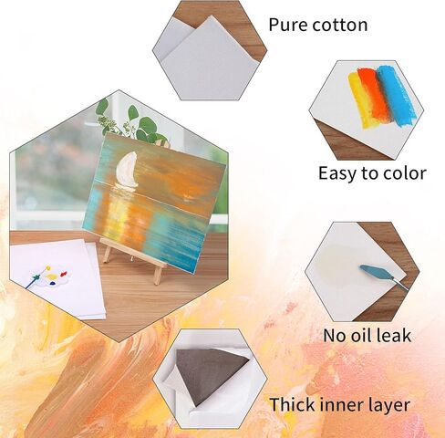 لوحات قماشية للرسم مقاس 16 × 12 بوصة 3 عبوات، لوحات فنية بيضاء فارغة خالية من الأحماض من القطن بنسبة 100% من جيسو - لوازم فنية احترافية للأكريليك والزيت والألوان المائية والتمبرا والغواش in Kuwait