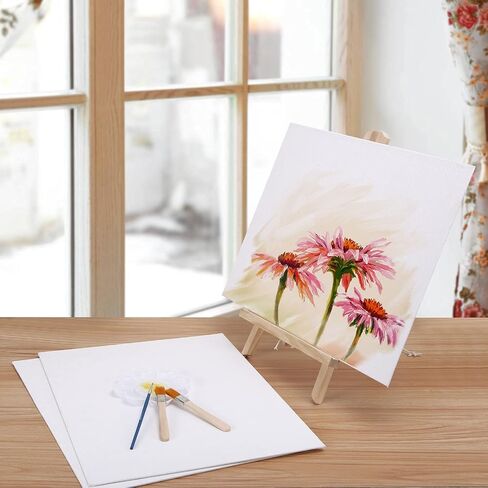 لوحات قماشية للرسم مقاس 16 × 12 بوصة 3 عبوات، لوحات فنية بيضاء فارغة خالية من الأحماض من القطن بنسبة 100% من جيسو - لوازم فنية احترافية للأكريليك والزيت والألوان المائية والتمبرا والغواش in Kuwait