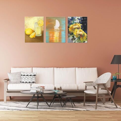 لوحات قماشية للرسم مقاس 16 × 12 بوصة 3 عبوات، لوحات فنية بيضاء فارغة خالية من الأحماض من القطن بنسبة 100% من جيسو - لوازم فنية احترافية للأكريليك والزيت والألوان المائية والتمبرا والغواش in Kuwait