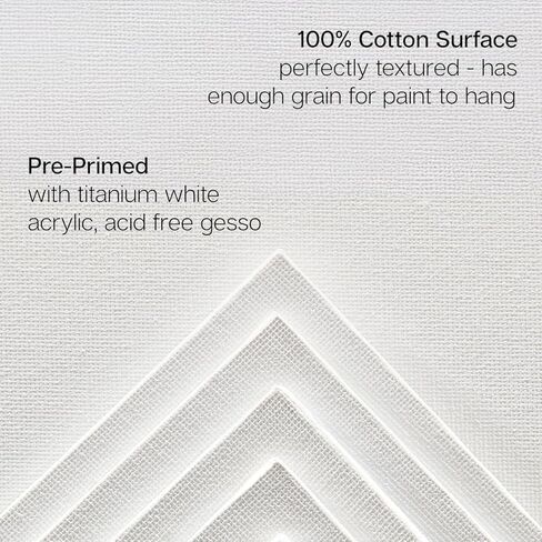 KINGART White 6" x 6" Artist Canvas Boards, Value Pack of 14 Rectangular Panels, Gesso Primed - 100% Cotton, Art Supplies for Oil and Acrylic Painting in Saudi Arabia