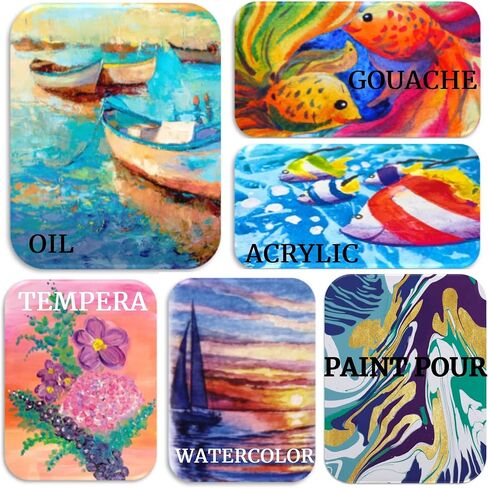 حزمة قماش ArtSkills السائبة من لوحات قماش فارغة للرسم، لوحات قماشية كبيرة وصغيرة متنوعة، 12 × 16، 11 × 14، 9 × 12، و8 × 10، 10 قطع in Kuwait