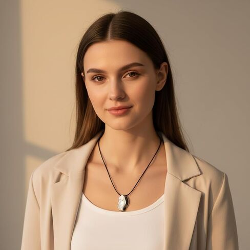 Chunky Necklace Pebble Pendant Necklace Leather Rope Necklaces Statement Trendy Jewelry in Kuwait