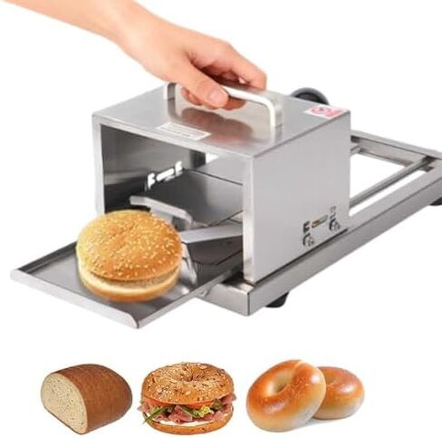 قطاعة الهامبرغر والخبز، أداة تقطيع الخبز اليدوية التجارية، تعديل السُمك بـ 4 مستويات، نوع الدفع والسحب، هيكل من الفولاذ المقاوم للصدأ، يمكنها قطع الخبز وشرائح الخبز بالتساوي. in Kuwait