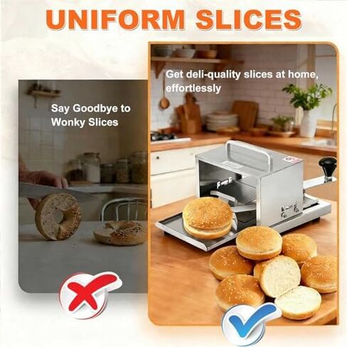 قطاعة الهامبرغر والخبز، أداة تقطيع الخبز اليدوية التجارية، تعديل السُمك بـ 4 مستويات، نوع الدفع والسحب، هيكل من الفولاذ المقاوم للصدأ، يمكنها قطع الخبز وشرائح الخبز بالتساوي. in Kuwait