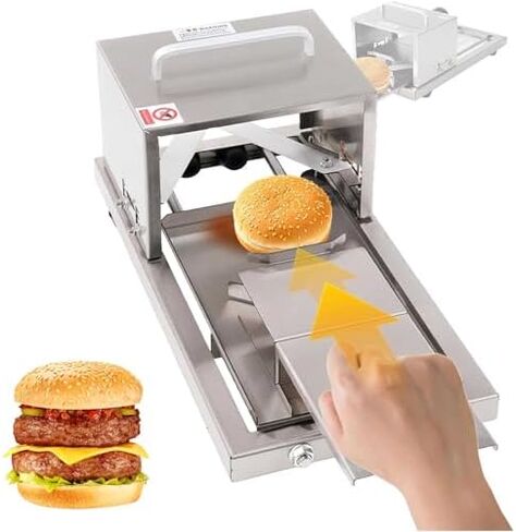 Commercial Manual Bagel Slicer, Manual Hamburger Bun Slicer, With Sliding Function, 4 Thickness Settings, Stainless Steel Construction, Can Evenly Slice Bagels And Bread. in Kuwait