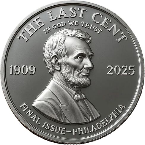 Final Lincoln Cent Commemorative Coin 1909–2025 – Metal Tribute Collectible, Last Lincoln Penny Edition, Historical Souvenir Token for Collectors, Patriotic Display & Nostalgic Gift in Kuwait
