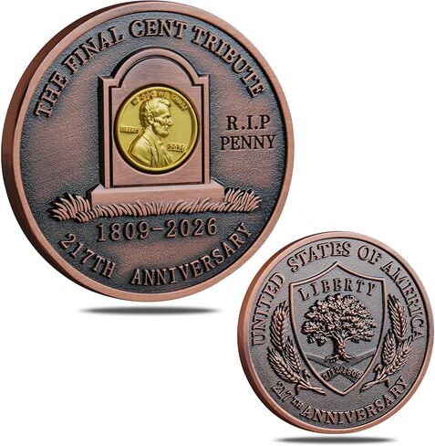 Final Lincoln Cent Commemorative Coin 1909–2025 – Metal Tribute Collectible, Last Lincoln Penny Edition, Historical Souvenir Token for Collectors, Patriotic Display & Nostalgic Gift in Saudi Arabia